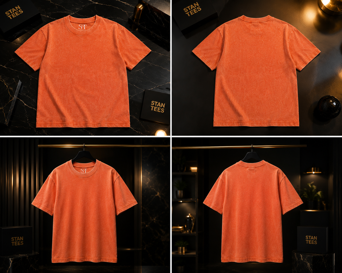 STAN Vintage Wash Regular-Fit T-Shirt – Burnt Orange – product view 4