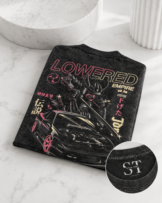 STAN Lowered Empire Vintage-Wash Graphic T-Shirt – Black