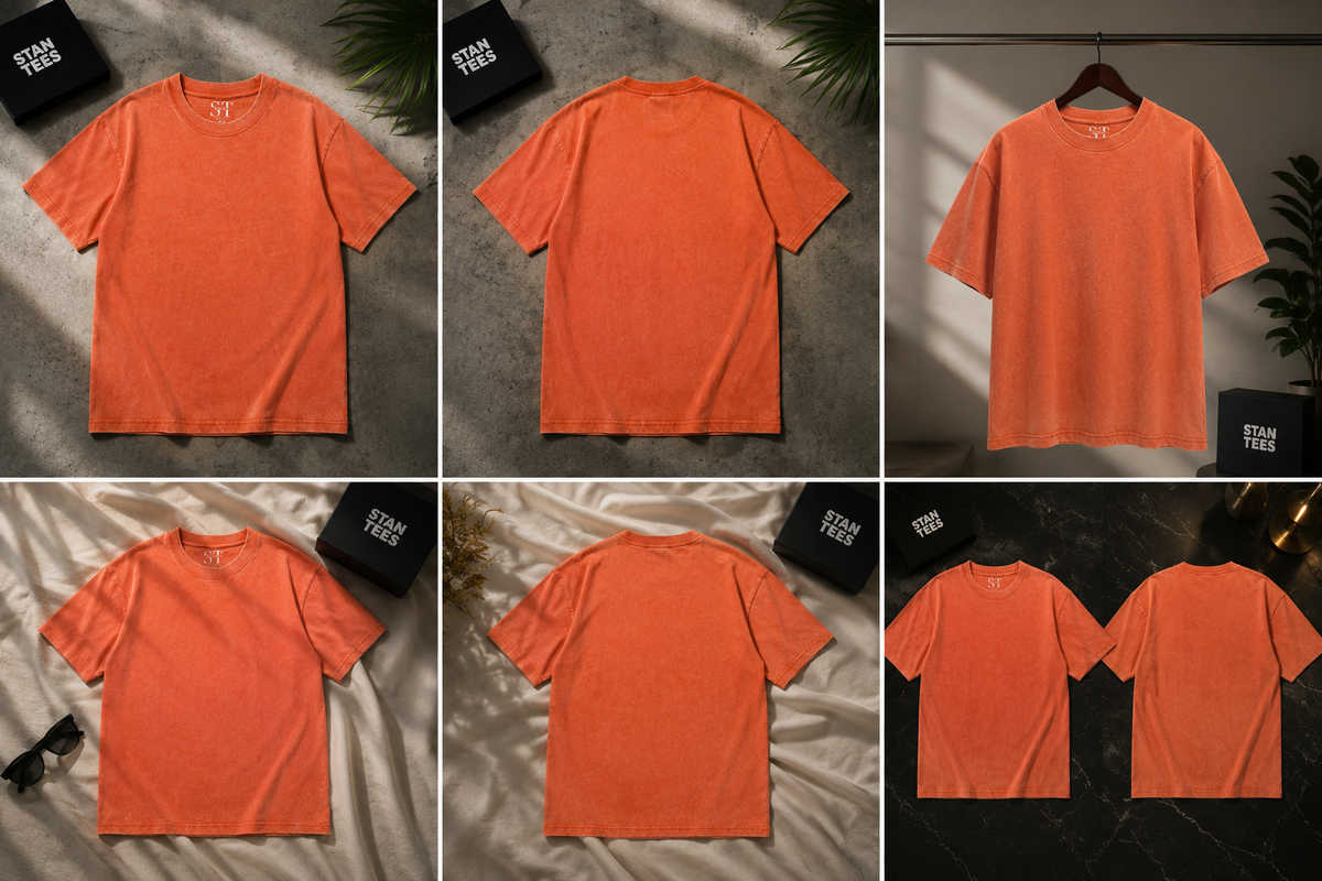 STAN Vintage Wash Regular-Fit T-Shirt – Burnt Orange – product view 3
