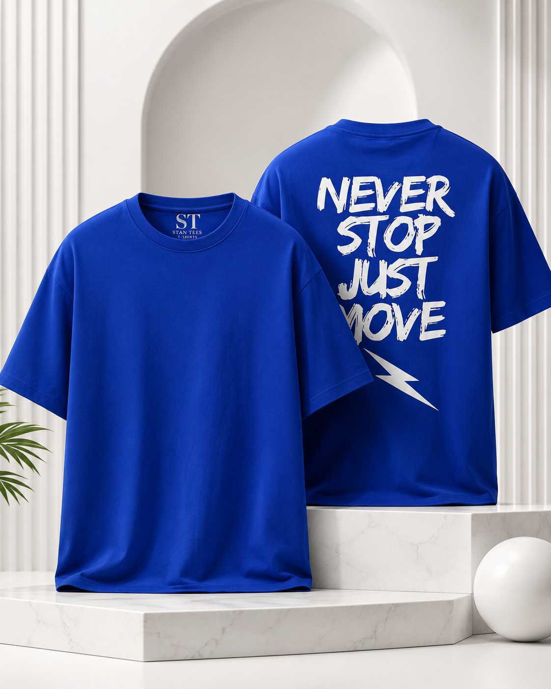 STAN Never Stop Moving Graphic T-Shirt – Royal Blue