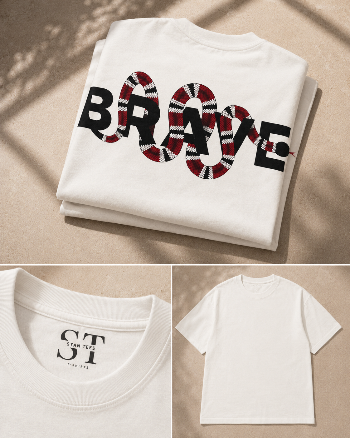 STAN Brave Serpent Graphic T-Shirt – White