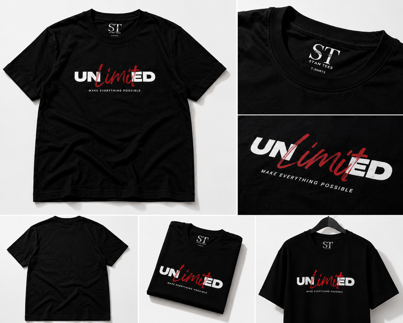 STAN Unlimited Motivational Graphic T-Shirt – Black