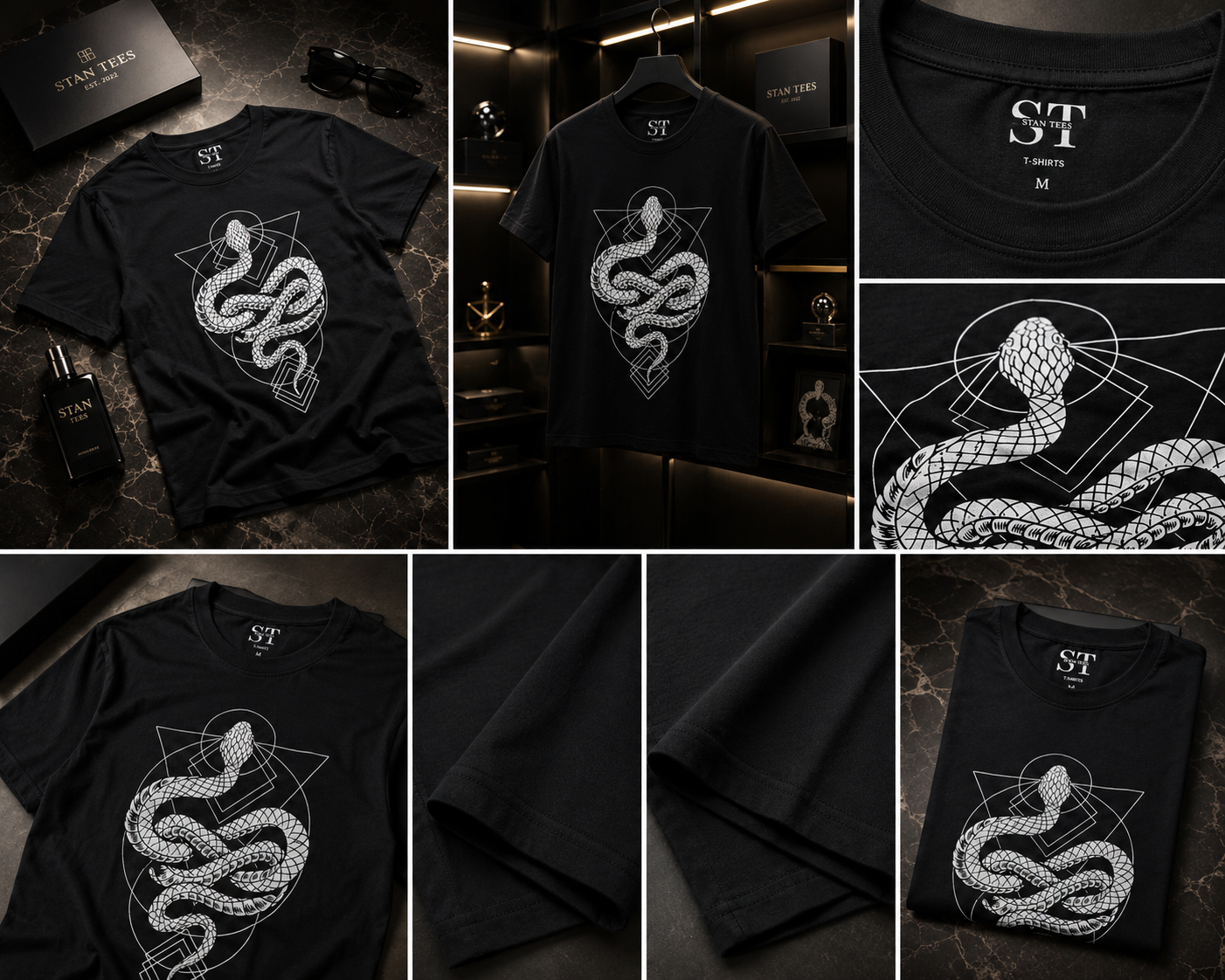 STAN Serpent Geometry Graphic T-Shirt – Black