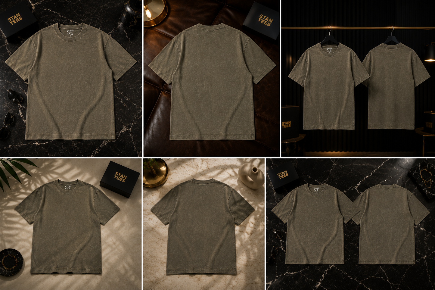 STAN Vintage Wash Oversized T-Shirt – Dark Olive