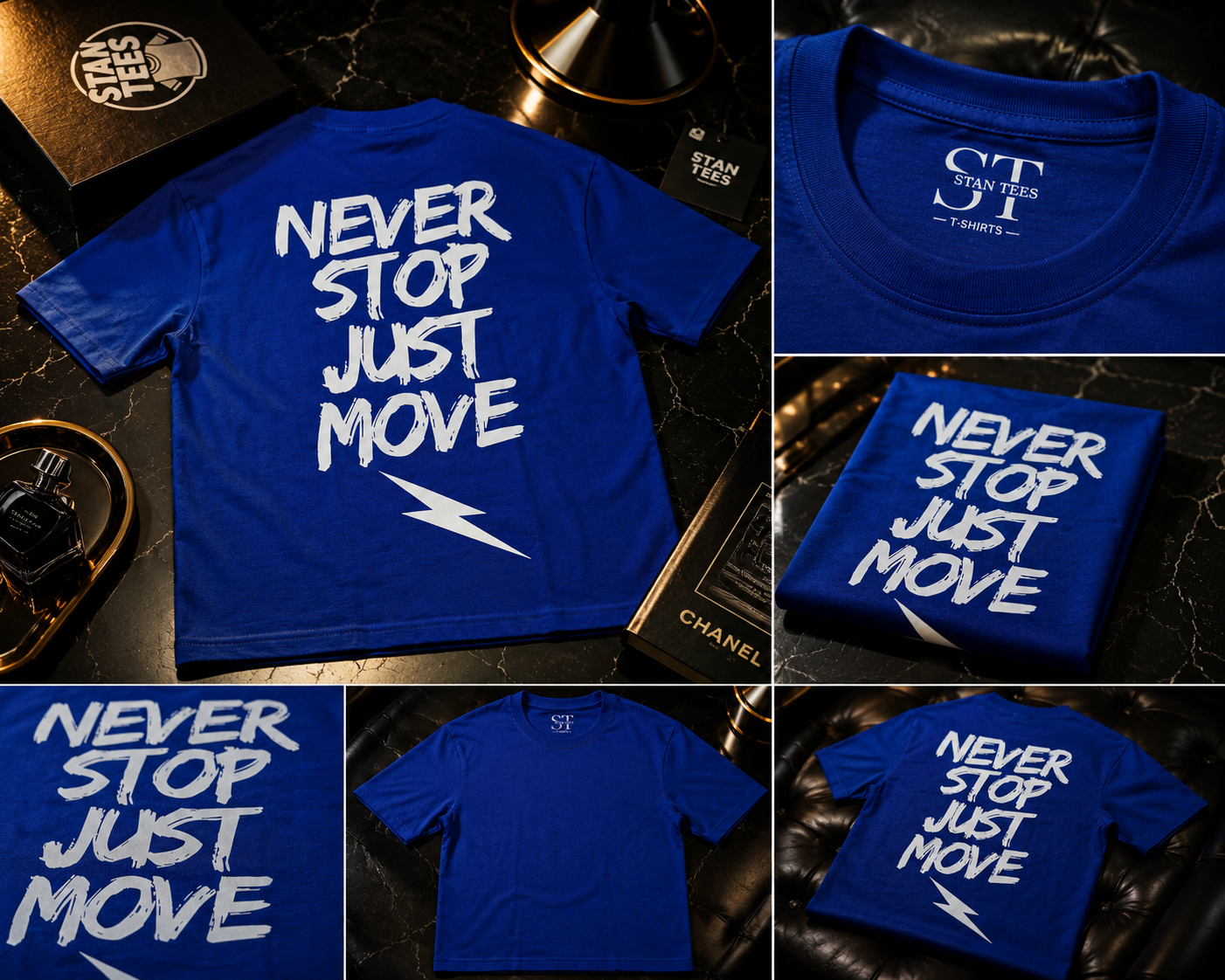 STAN Never Stop Moving Graphic T-Shirt – Royal Blue