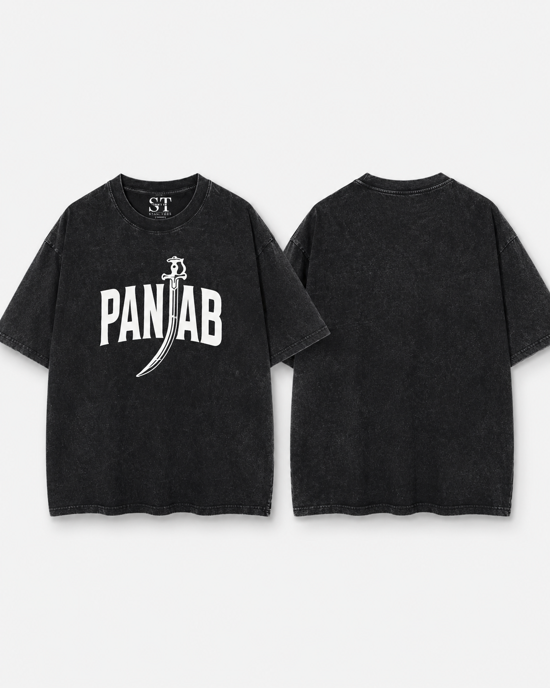 STAN Panjab Khanda Vintage-Wash T-Shirt – Black