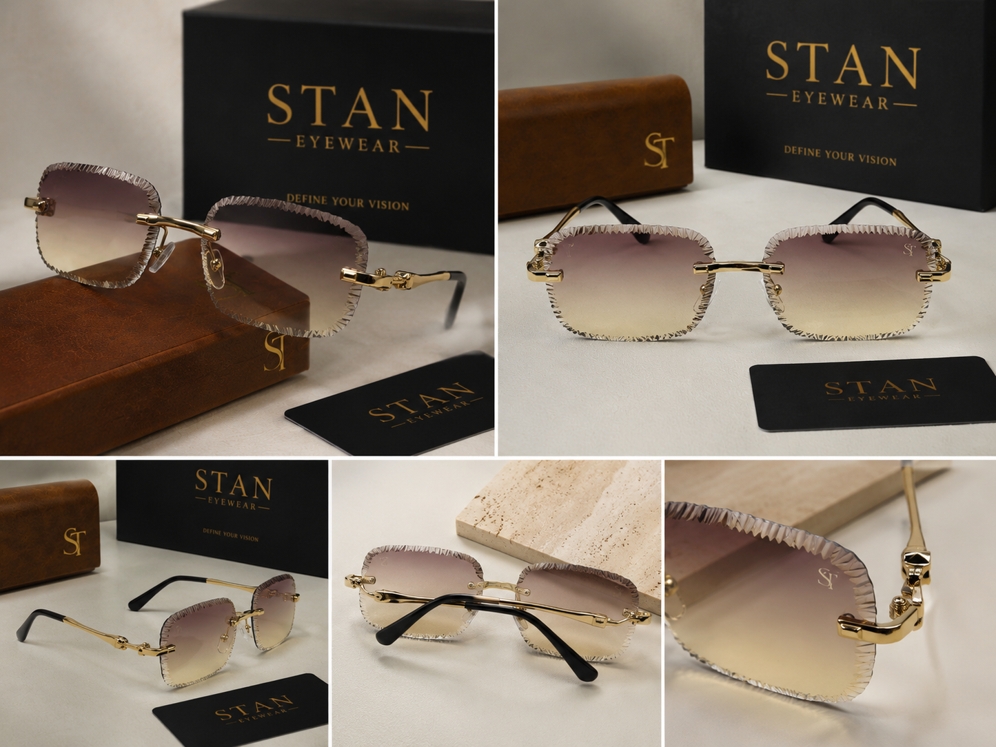 ST Luxury Rimless Unisex Sunglasses